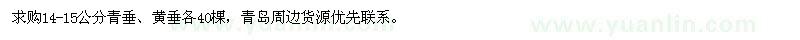 求購(gòu)14-15公分青垂、黃垂