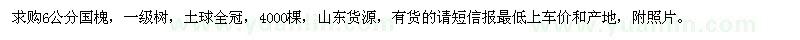 求購6公分國槐