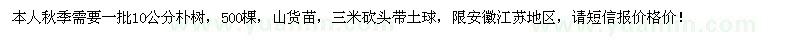 求購10公分樸樹