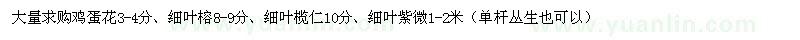 求購雞蛋花、細葉榕、細葉欖仁