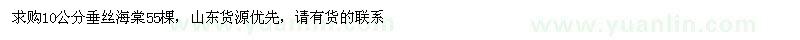 求購10公分垂絲海棠