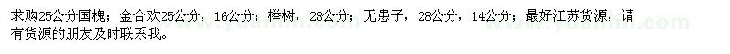 求購國槐、金合歡、櫸樹、無患子