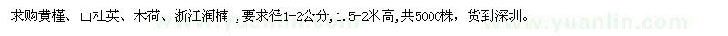求購黃槿、山杜英、木荷、浙江潤楠