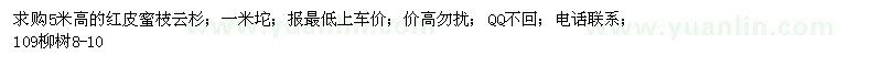求購5米高紅皮蜜枝