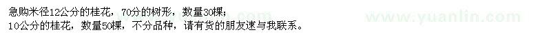 求購(gòu)米徑10、12公分桂花