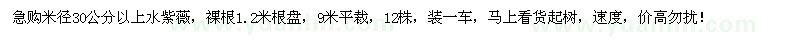 求購(gòu)米徑30公分以上水紫薇