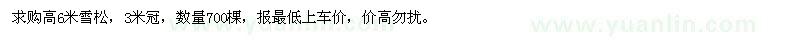 求購高6米雪松