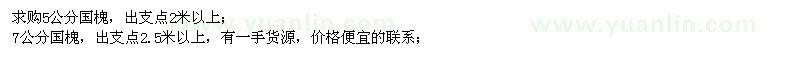 求購(gòu)5、7公分國(guó)槐