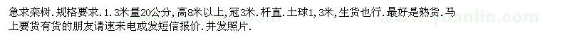 求購欒樹