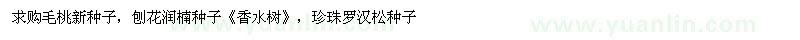 求購(gòu)毛桃新種子