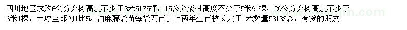 求購6公分欒樹