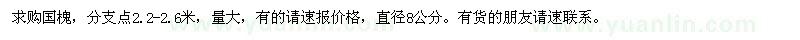 求購直徑8公分的國槐