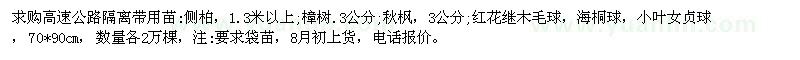 求購高速公路隔離帶用苗：