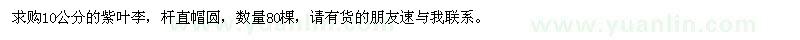 求購10公分的紫葉李