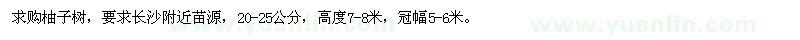 求購柚子樹
