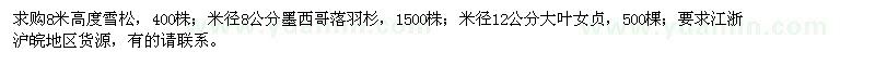 求購(gòu)雪松、墨西哥落羽杉、大葉女貞