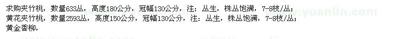 求購夾竹桃、黃花夾竹桃、黃金香柳