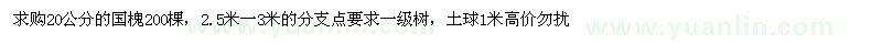 求購(gòu)20公分國(guó)槐