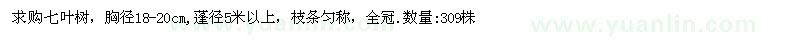 求購胸徑18-20公分七葉樹