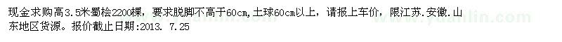 求購高3.5米蜀檜
