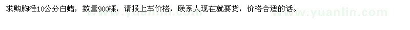 求購胸徑10公分白蠟