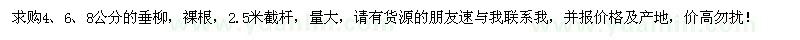 求購4、6、8公分垂柳