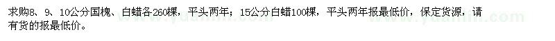 求購國槐、白蠟