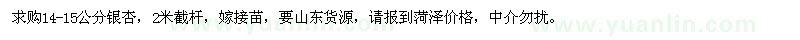 求購14-15公分銀杏