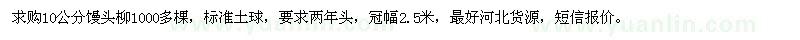 求購10公分饅頭柳