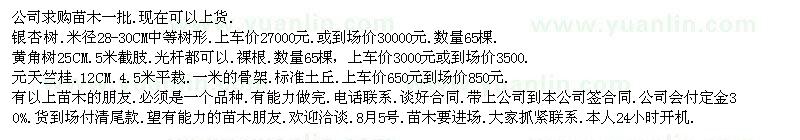 求購(gòu)銀杏、黃角樹、天竺桂