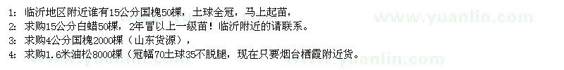 求購(gòu)國(guó)槐、白蠟、油松