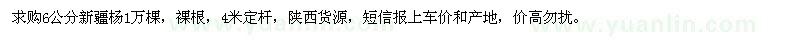 求購6公分新疆楊