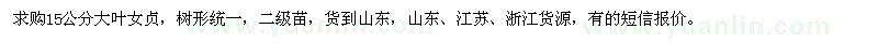 求購(gòu)15公分大葉女貞