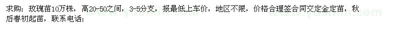 求購高20-50之間玫瑰苗