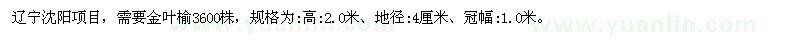 求購(gòu)金葉榆