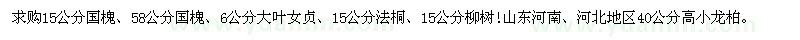 求購15公分國槐、5-8公分國槐、6公分大葉女貞等