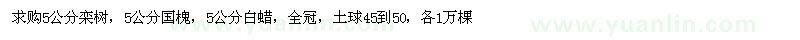 求購(gòu)5公分欒樹、5公分國(guó)槐、5公分白蠟