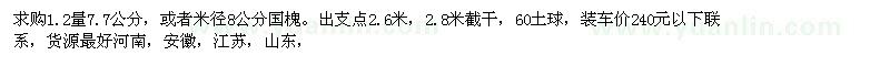 求購米徑8公分國槐