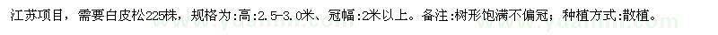 求購冠幅2米以上白皮松