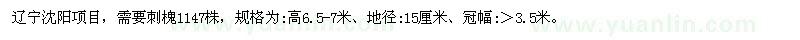 求購(gòu)高6.5-7米刺槐