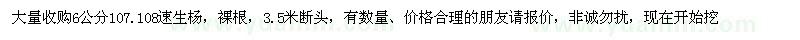 求購(gòu)6公分107、108速生楊