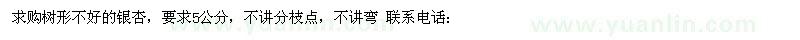 求購樹形不好銀杏
