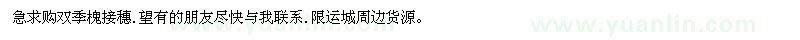 求購雙季槐接穗