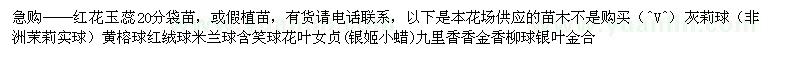 求購紅花玉蕊20分