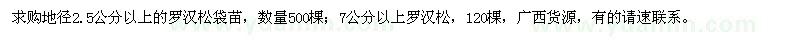 求購(gòu)2.5公分以上、7公分以上羅漢松