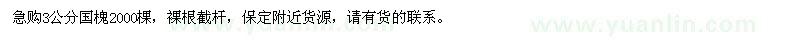 求購3公分國槐