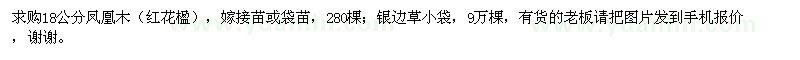 求購18公分鳳凰木（紅花楹）