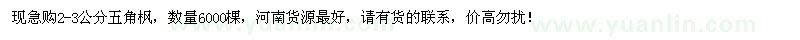 求購2-3公分五角楓