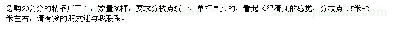 求購(gòu)20公分精品廣玉蘭