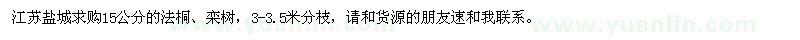 求購15公分法桐、欒樹